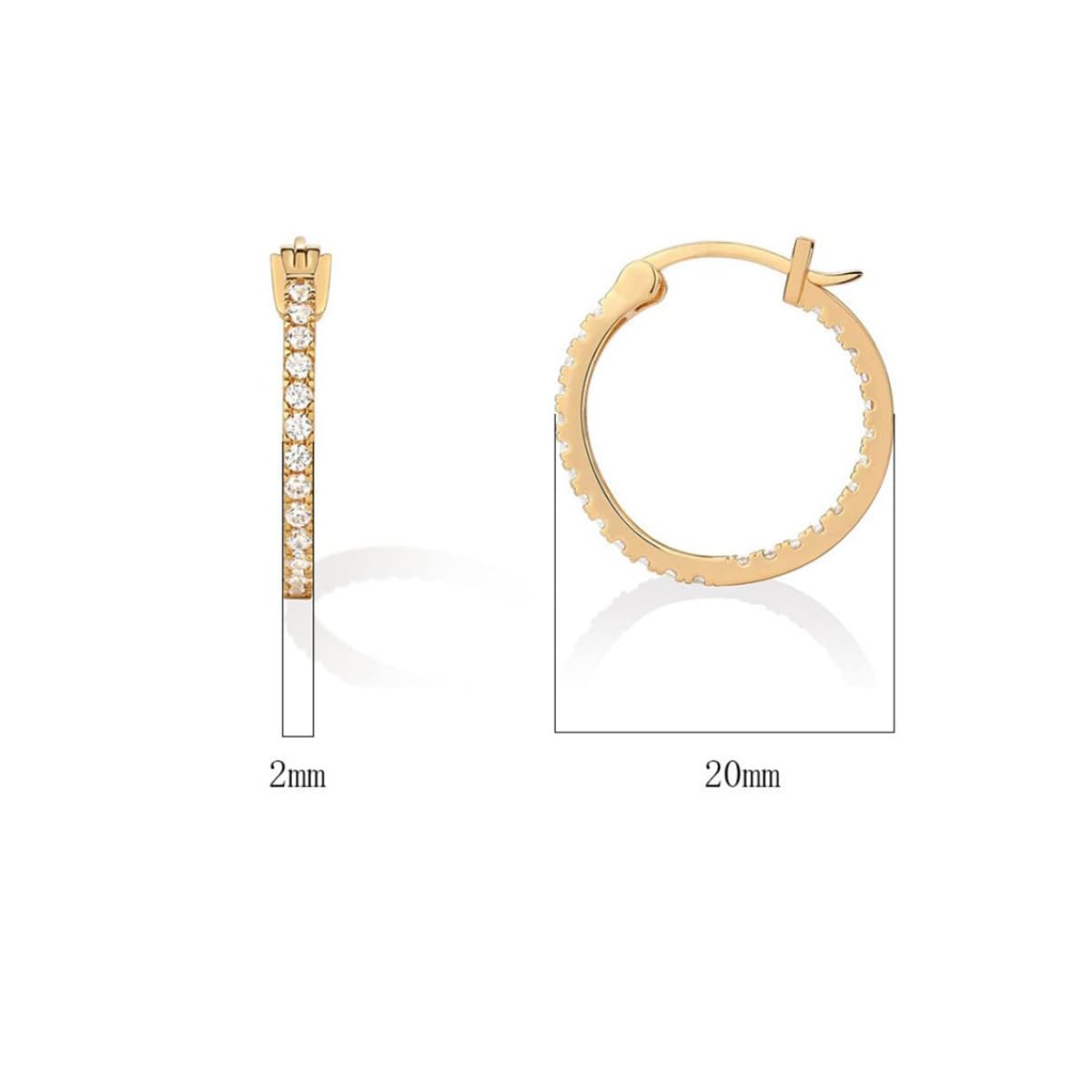 Aaishwarya 14K Gold Plated Zircon Hoop Earrings | Waterproof Anti-Tarnish Jewelry for Women and Girls | Lightweight Daily Wear Hoops | Minimal Statement Earrings | Gift for Her