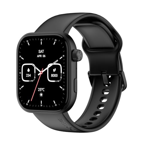 Noise ColorFit Ultra 4 Square Dial Smartwatch with BT Calling, 1.96" AMOLED Always-On Display, AI Transcription & Voice Commands, Metal Body, 10m Water Resistant, Heart Rate Monitor (Jet Black)