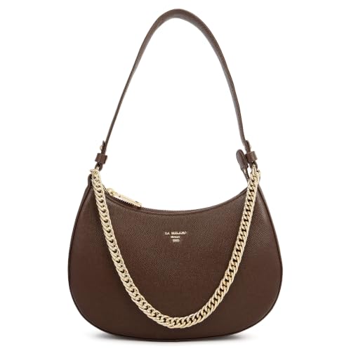 Da Milano Leather Shoulder Bag for Women - Walnut Brown (LB-01370OL)