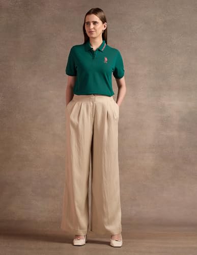 U.S. POLO ASSN. Tipped Collar Relaxed Polo Shirt (UWAW24PTS196_Green_S)
