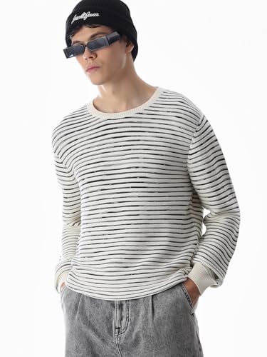 Jack & Jones Men's Regular Fit White Sweater