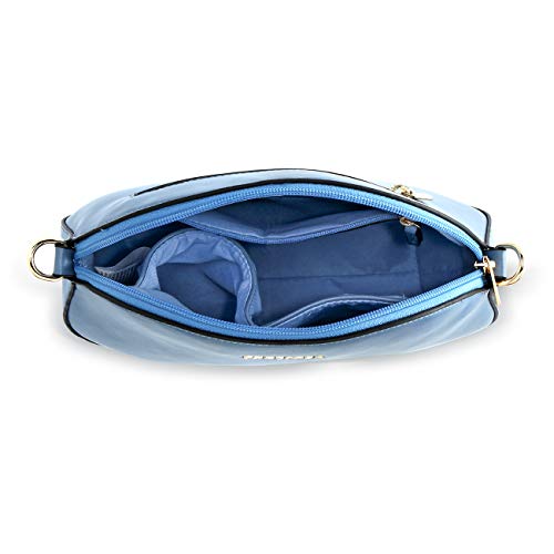 Fastrack Women’s Structured Chic Crossbody Bag With Top Zip (Steel Blue)