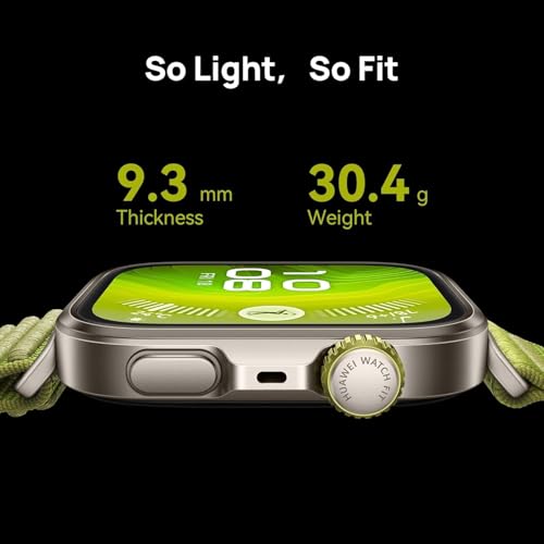 Huawei Watch FIT4 Pro Smartwatch, 1.82" Sapphire Display Titanium Alloy Bezel, Up to 10-Day Battery Life, Dual Band GPS, Golf Courses map, 40 m Free Diving, Compatible with Android iOS, Black