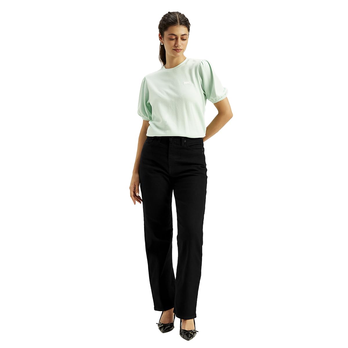 Levi's Women's Regular Jeans (A7713-0014_Zircon, High Rise, Black)