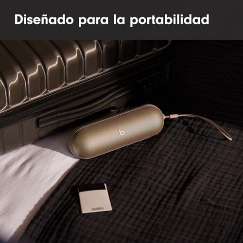 Beats Pill – Wireless Bluetooth Speaker and Portable Charger via USB-C – Up to 24 Hours Battery Life, IP67 Water Resistant, Apple & Android Compatible, Built-in Microphone – Champagne Gold