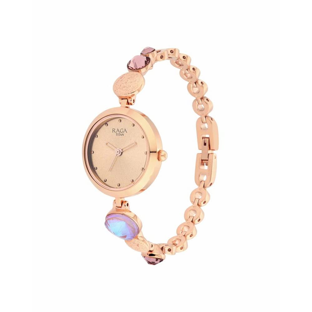 Titan Women Metal Raga Mots of Joy Analog Rose Gold Dial Watch-Np2606Wm08/Np2606Wm08, Band Color-Rose Gold