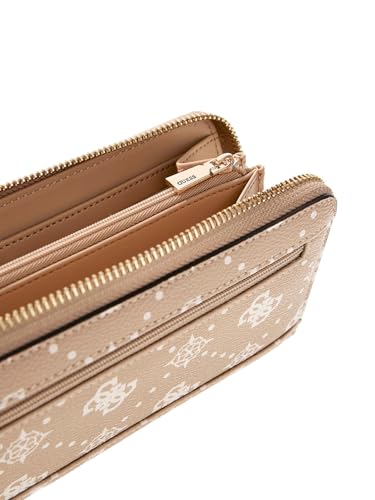 Guess Biscotti Printed Zipper Carrie Logo Large Zip Around Wallet