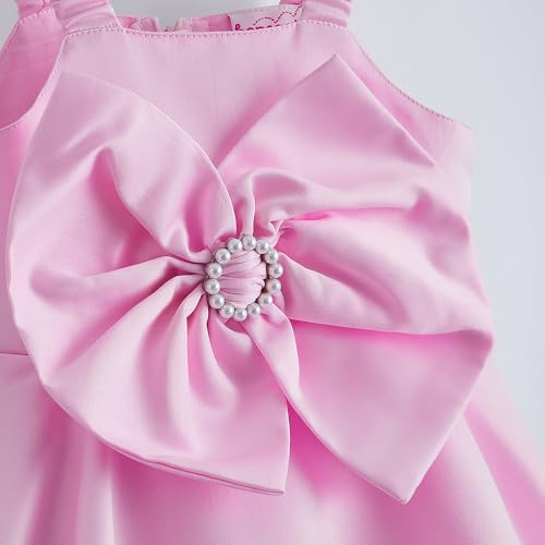 Hopscotch Oversized Bow Applique Dress For Ages (12-18 Months)