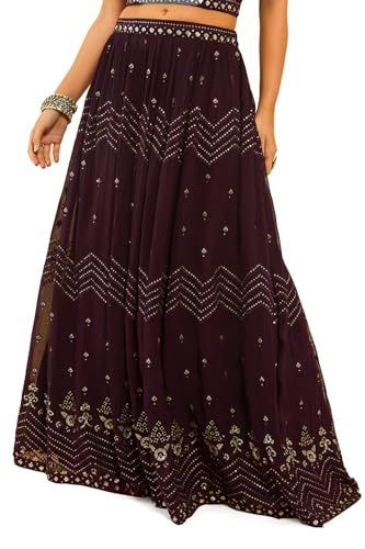 Soch Women's Georgette Lehenga Choli (OWA3CD20379A_Maroon_XL)