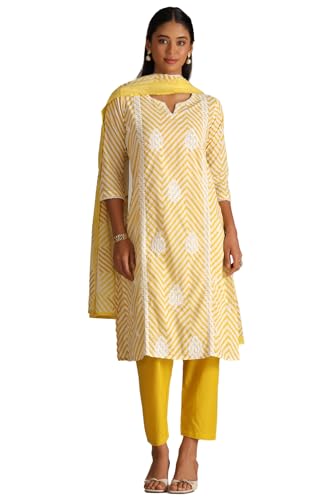 Soch Women's Pure Cotton Kurta Set (CWS5CD22021_Yellow