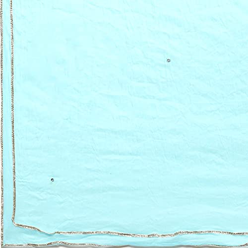 BIBA Women's Polyester Blend Embroidery Fitted Salwar Kurta Dupatta(SKDCHIKANKA8625_TURQUOISE_34)