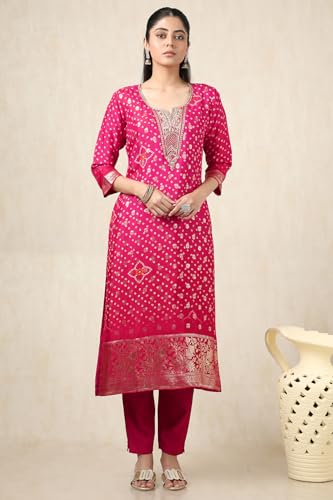 Soch Women's Organza Salwar Suit Set (EWS5CD21701_Fuchsia