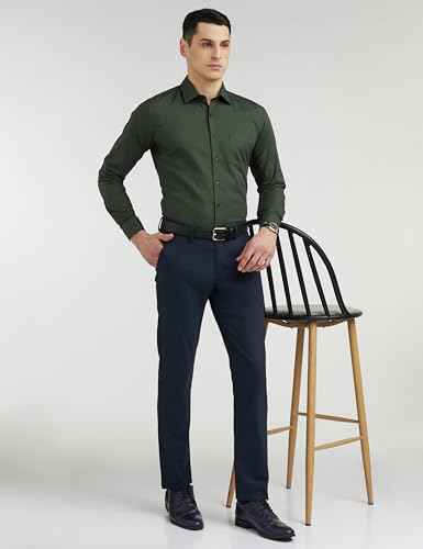 Van Heusen Men's Slim Fit Shirt (VHSFRSLBJ01503_Green 42)