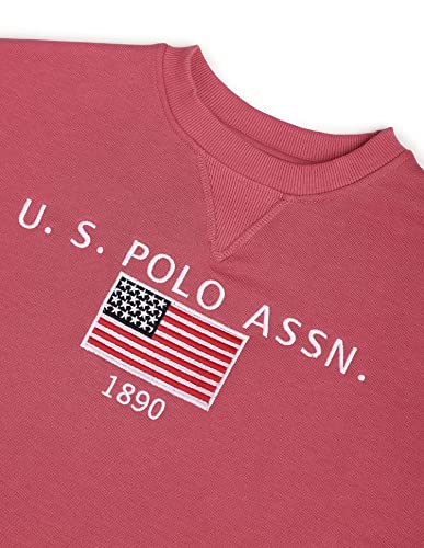 U.S. POLO ASSN. Dark Pink Crew Neck Brand Embroidered Sweatshirt