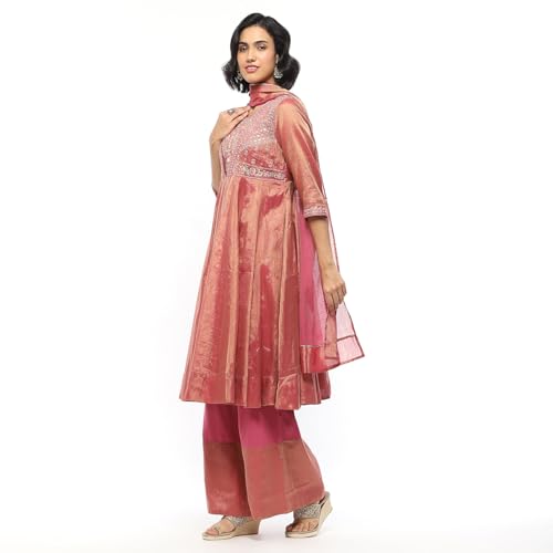 BIBA Women's Cotton Kurta Set (SKDRJPT10122AW24OLDROS_Old Rose