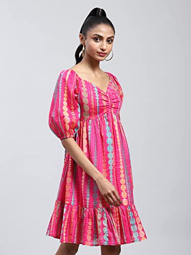 Label RITU KUMAR Pink Printed Short Dress