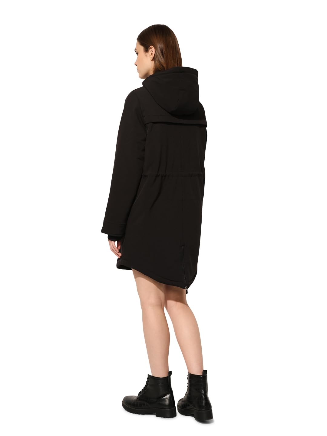 ONLY Women's Solid Regular Fit Black Coat