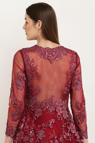 Arshad Couture Shimmering Maroon Gown