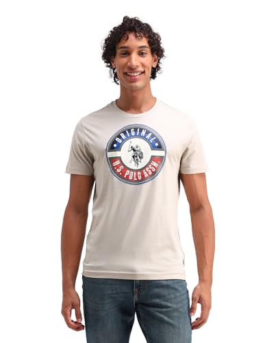 U.S. POLO ASSN. Men's Relaxed Fit T-Shirt (UDTSHS1061_Beige