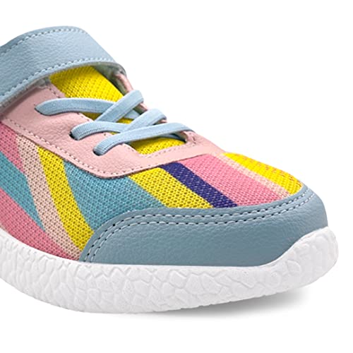 KazarMax Hopits Peach Abstract Sneakers for Girls -3 UK