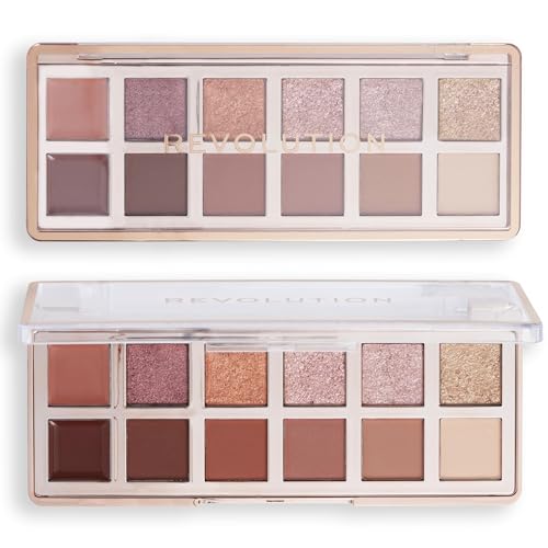 Revolution Beauty, Eyeshadow Palette, 12 Ultra-Pigmented Matte & Shimmer Finishes & Shades, Long-Lasting & Blendable, Vegan & Cruelty-Free (True Icon Bronze)