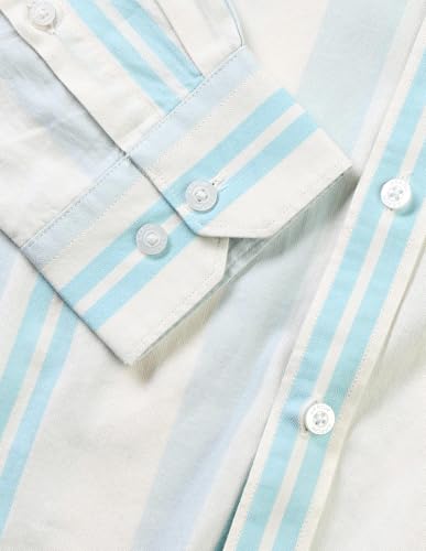 Arrow Sports Men's Striped Slim Fit Shirt (ASAJSH1348_Peach