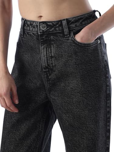 ONLY Women Solid Straight Fit High-Rise Black Jeans
