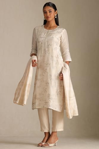 Soch Women's Tissue Kurta Set (EWS5CD21963_Beige