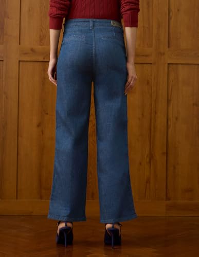 U.S. POLO ASSN. High Rise Straight Fit Jeans (UWAW25JEN404_Blue_34)
