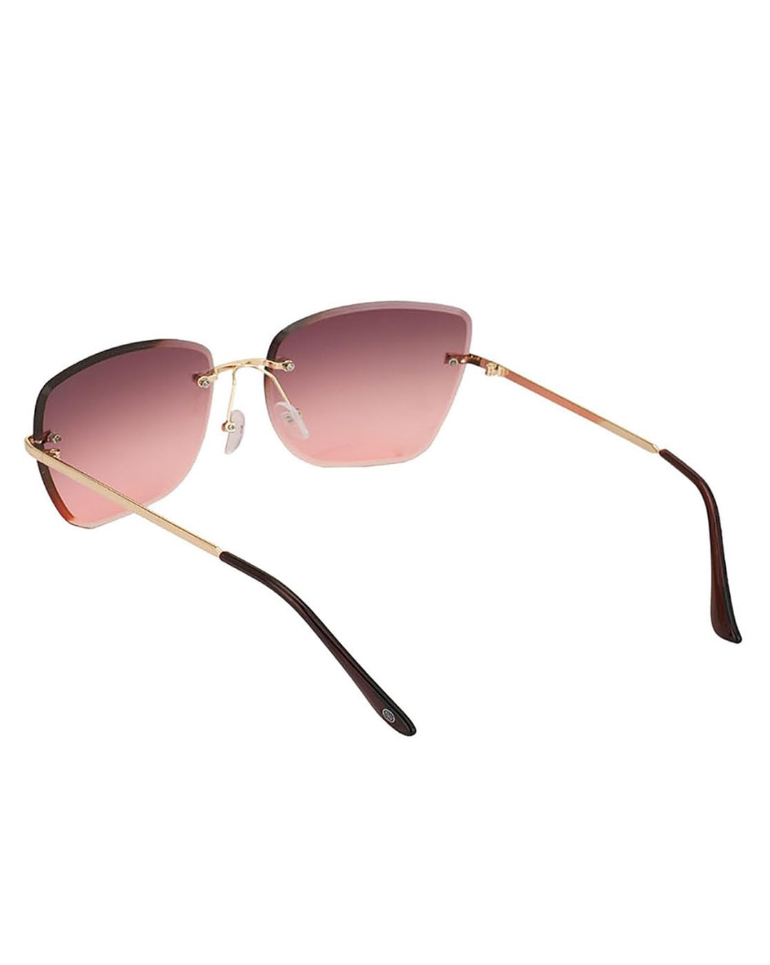 Carlton London Premium Pink & Gold Toned UV Protected Lens Rimless Sunglass for women