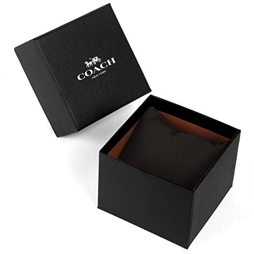 Coach Elliot Qtz Basic Silver White Round Dial Women's Watch|Black Calfskin Material|Black Color Band - 14504198