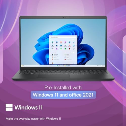 Dell 15, AMD Ryzen 3 7320U Processor (8GB RAM / 512GB SSD/Windows 11 + Office H&S 2024 + M365 / 15.6"(39.62 Cm) FHD Display / 12 Month Mcafee/Carbon Black Color/ 1.63 Kg Thin & Light Laptop