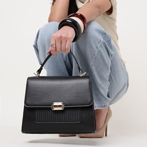 Fastrack ModLock Satchel | Women’s Faux-Leather Satchel | Dual Carry Options, Spacious Main Compartment & Quilted Front Pocket