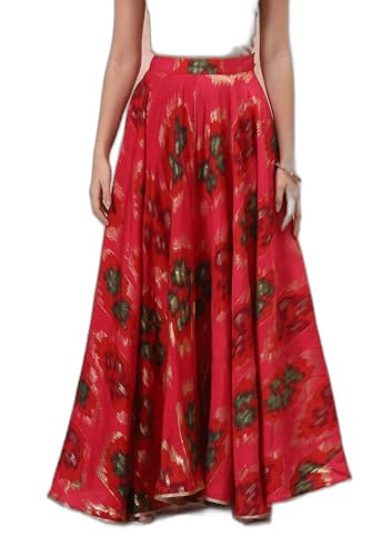 Rangriti Viscose Western Skirt Pink