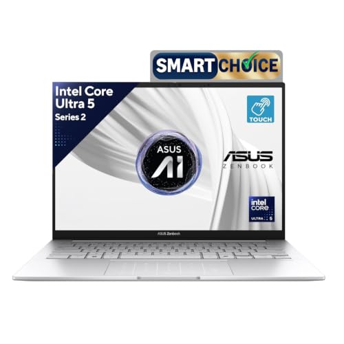 ASUS Zenbook 14,Smartchoice,Intel Core Ultra 5 (Series 2),16GB,1TB,3K OLED Touch Screen,14",120Hz,Win 11,M365 Basic (1Y)*,Office 2024, Silver,1.28 kg,UX3405CA-PZ345WS,Thin & Light Laptop