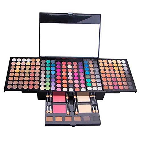 SAZ DEKOR® All-in-One Makeup Set 6 Eyebrow Powder with 184 Eyeshadow Professional|Makeup Box for Storage|Make Up, Cosmetic, Skincare Organiser for Women|