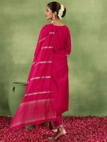 Gerua by libas Women's Silk Blend Kurta Set (GS879H_Coral
