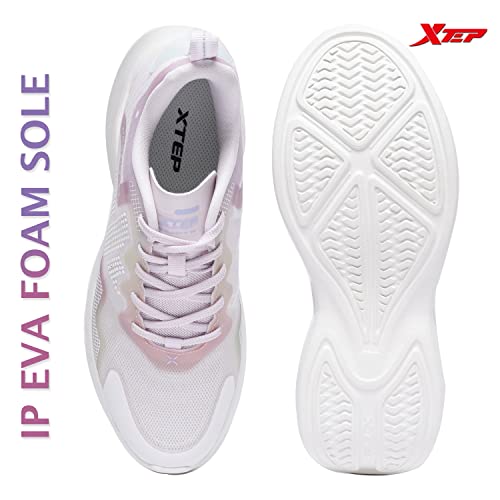 XTEP Women's Purple White Green IP EVA Foam Sole Urban Casual Shoes (4.5 UK)