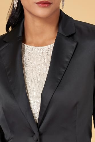 Annabelle by Pantaloons Women's Classic Regular Blazer Black