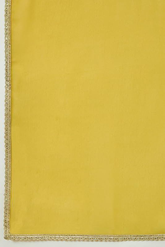 Soch Womens Mustard Georgette Embroidered Sharara Suit Set with Faux Mirror Work