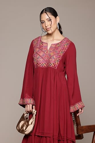Ritu Kumar Red Peru Solid Dress
