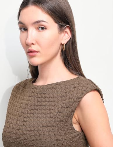 U.S. Polo Assn. Women Women's Textured Fitted Midi Sheath Dress (UWSS26DRS237_Brown_L)