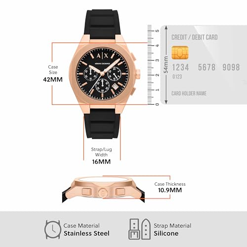 Armani Exchange Sync Black Quartz Silicone Watch AX4190