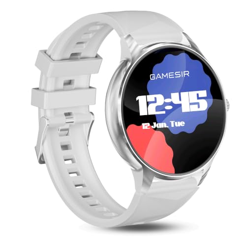 GameSir Active Rush Smart Watch for Men & Women, 1.27" Full Touch Display, Bluetooth Calling, Fitness Tracking, Message Notifications, Android & iOS Compaatible - (Silver)