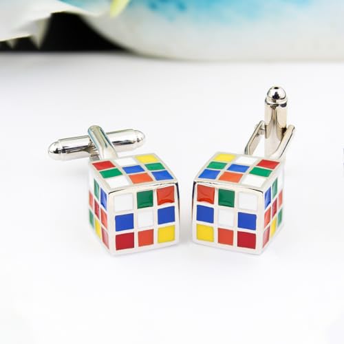 Peluche Multicolour The Rubix Cube Cufflinks for Men