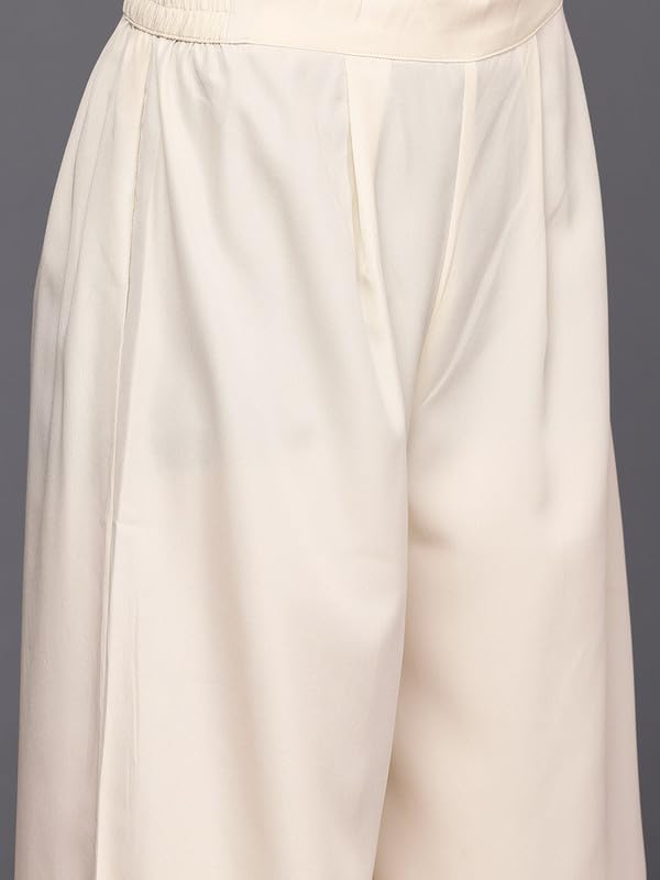 Ahalyaa Women's Polyester Kurta Set (AHKUPZ-COMBO-1126_Off White