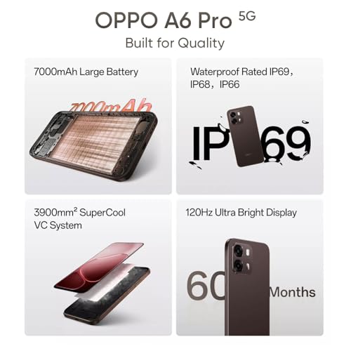 OPPO A6 Pro 5G Smartphone 8GB+256GB Brown