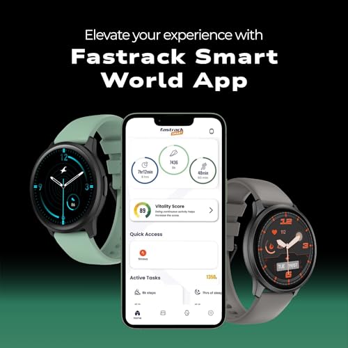 Fastrack Jupiter R3 with 1.38" Ultra UV Round Display with Singlesync BT Calling, Heart Rate, SpO2 & Sleep Tracking,IP68,Fast Charging,Upto 5 Days Battery- Smart Watch for Man and Woman - Sage Green