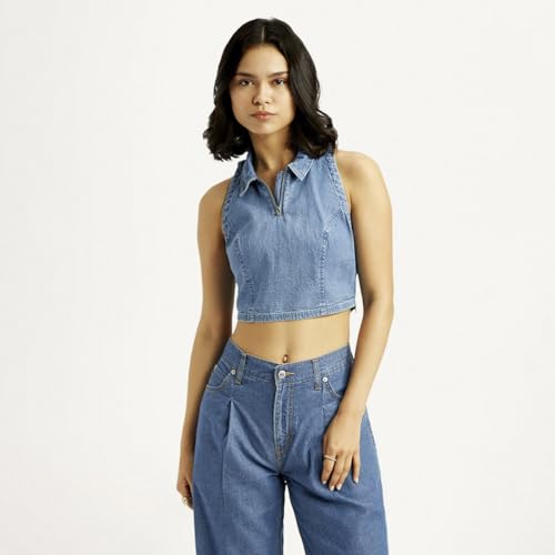 Levi's Women's Solid Shirt Collar Top