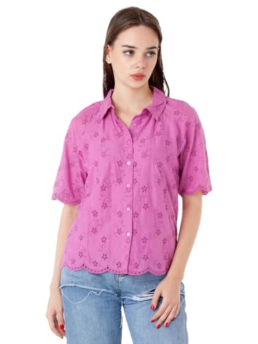 Zink London Women's Pink Solid Regular Shirt
